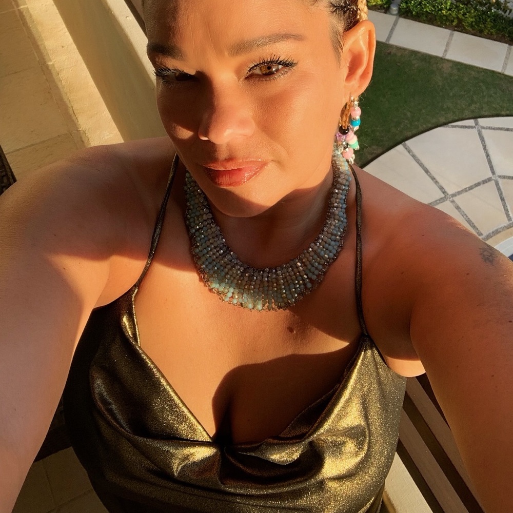 Venus- sexy, metallic-gold dress! EUC